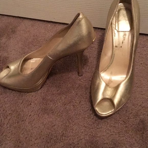 Dior gold peep toe heel - Picture 2 of 3